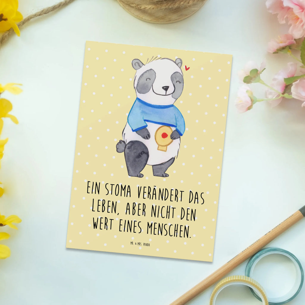 Postkarte Panda künstlicher Darmausgang Postkarte, Karte, Geschenkkarte, Grußkarte, Einladung, Ansichtskarte, Geburtstagskarte, Einladungskarte, Dankeskarte, Ansichtskarten, Einladung Geburtstag, Einladungskarten Geburtstag, Panda, künstlicher Darmausgang, Stoma, Stomabeutel