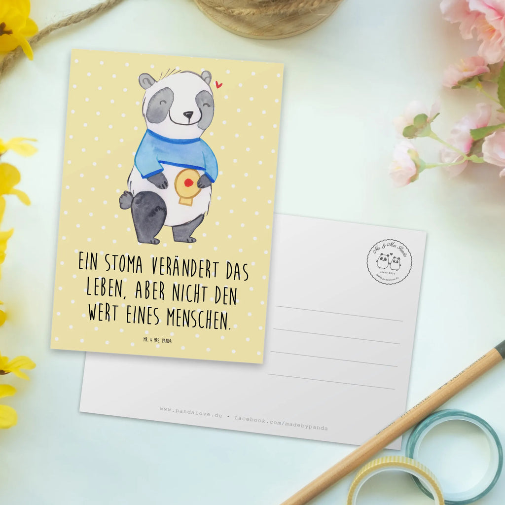 Postkarte Panda künstlicher Darmausgang Postkarte, Karte, Geschenkkarte, Grußkarte, Einladung, Ansichtskarte, Geburtstagskarte, Einladungskarte, Dankeskarte, Ansichtskarten, Einladung Geburtstag, Einladungskarten Geburtstag, Panda, künstlicher Darmausgang, Stoma, Stomabeutel