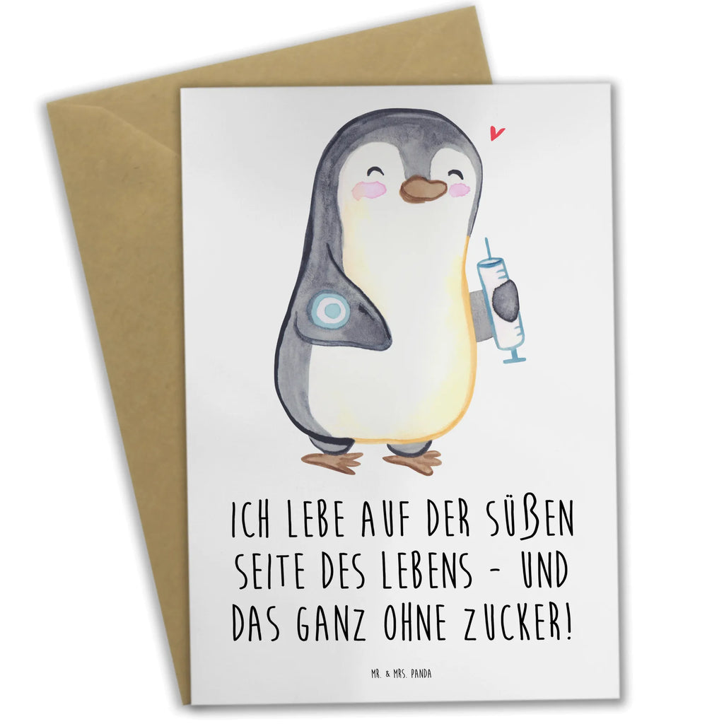 Grußkarte Pinguin Diabetes Grußkarte, Klappkarte, Einladungskarte, Glückwunschkarte, Hochzeitskarte, Geburtstagskarte, Karte, Ansichtskarten, Pinguin, Diabetes, Diabetes Mellitus, Zuckerkrankheit