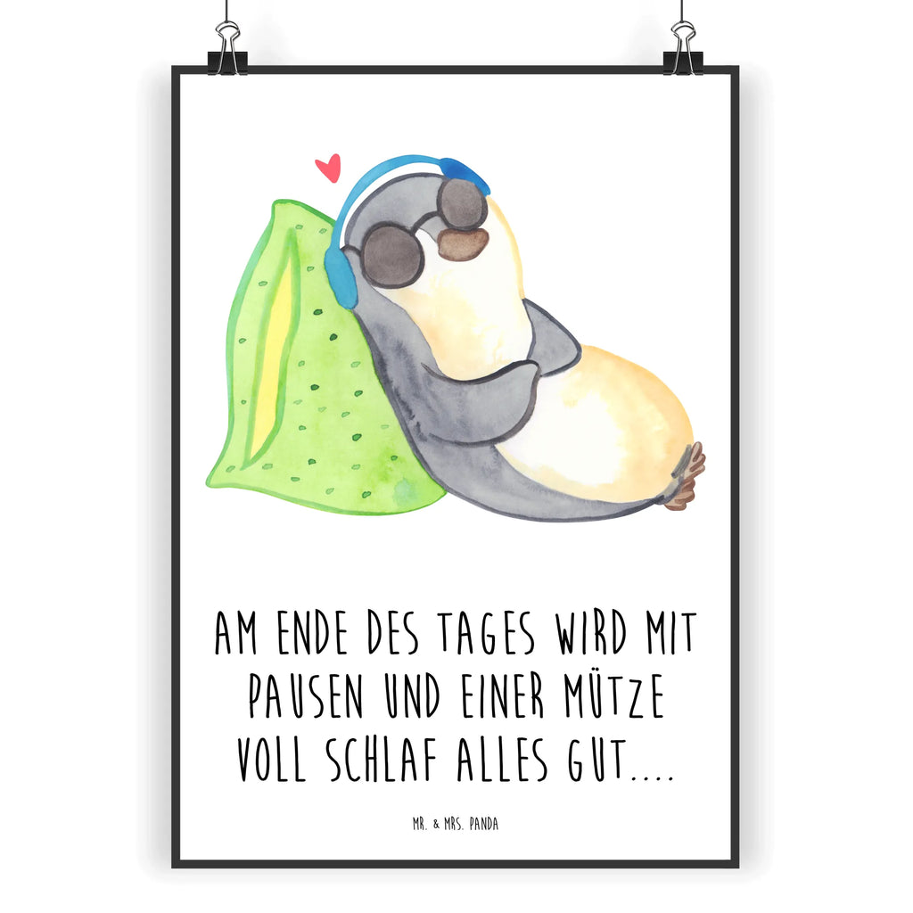 Poster Pinguin PEM Poster, Wandposter, Bild, Wanddeko, Küchenposter, Kinderposter, Wanddeko Bild, Raumdekoration, Wanddekoration, Handgemaltes Poster, Mr. & Mrs. Panda Poster, Designposter, Kunstdruck, Posterdruck, Pinguin, PEM, Fatigue