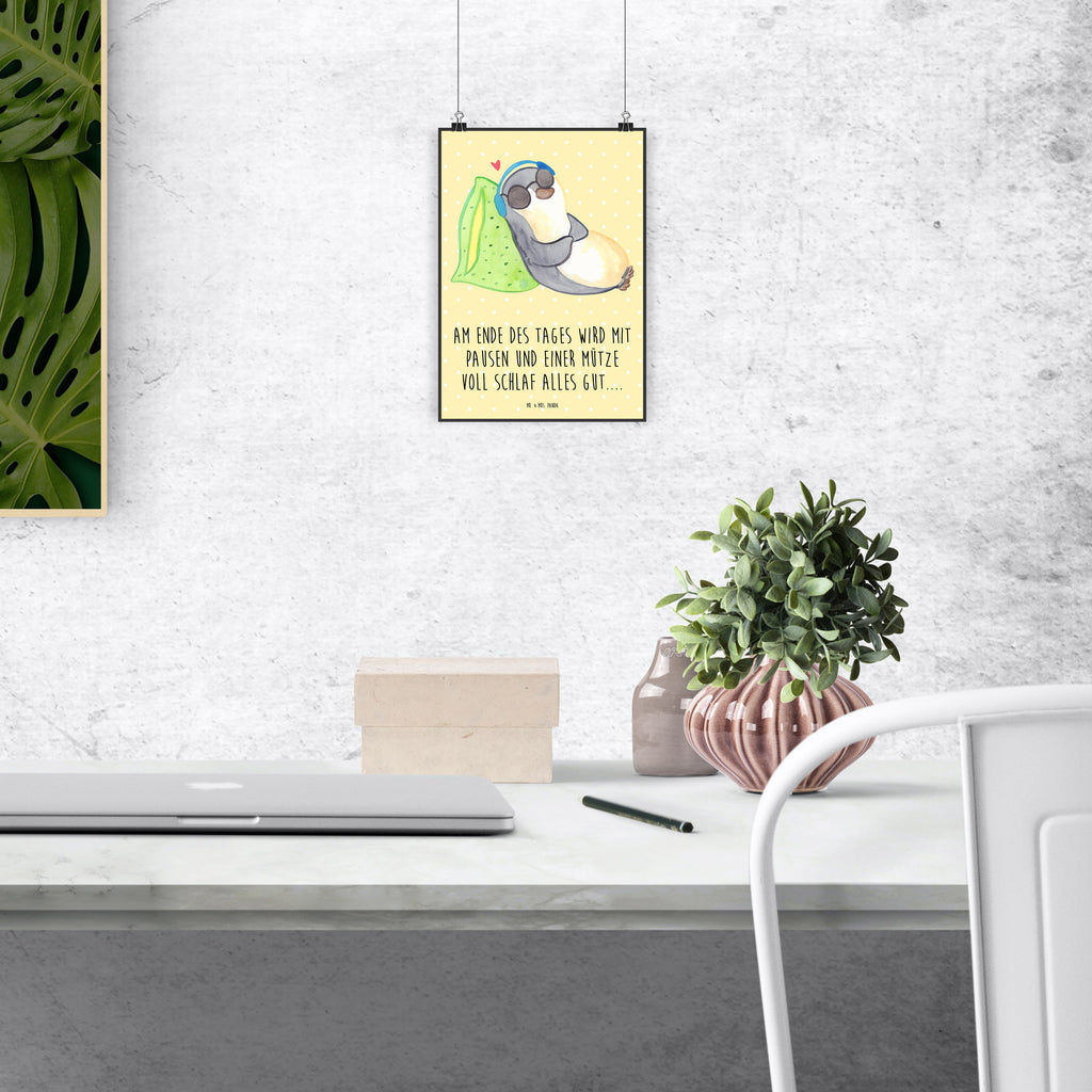 Poster Pinguin PEM Poster, Wandposter, Bild, Wanddeko, Küchenposter, Kinderposter, Wanddeko Bild, Raumdekoration, Wanddekoration, Handgemaltes Poster, Mr. & Mrs. Panda Poster, Designposter, Kunstdruck, Posterdruck, Pinguin, PEM, Fatigue