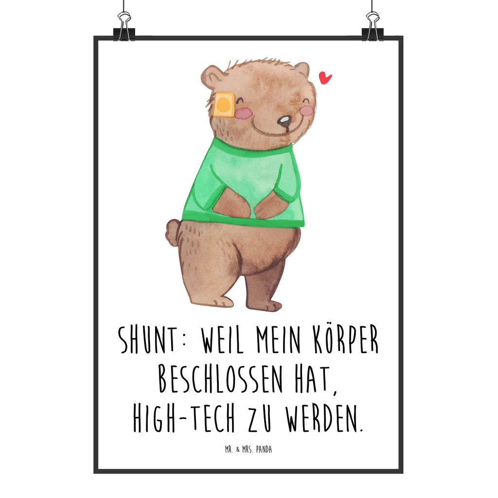 Poster Bär Shunt Poster, Wandposter, Bild, Wanddeko, Küchenposter, Kinderposter, Wanddeko Bild, Raumdekoration, Wanddekoration, Handgemaltes Poster, Mr. & Mrs. Panda Poster, Designposter, Kunstdruck, Posterdruck, Bär, Shunt