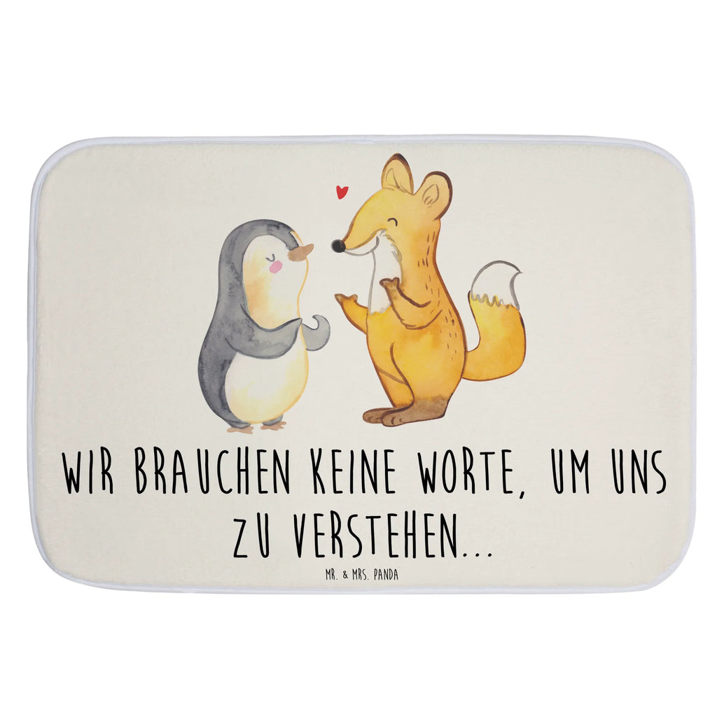 Badvorleger Fuchs & Pinguin gehörlos Badematte, Badteppich, Duschvorleger, Badezimmerteppich, Badezimmermatte, Badvorleger, Duschmatte, Duschteppich, Badteppiche, Badgarnitur, Badematten, Teppich Badezimmer, Badezimmermatten, Gebärdensprache, gehörlos, Fuchs, Pinguin