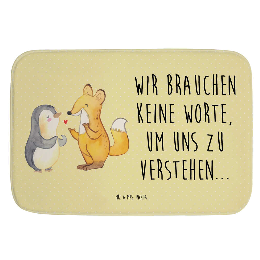 Badvorleger Fuchs & Pinguin gehörlos Badematte, Badteppich, Duschvorleger, Badezimmerteppich, Badezimmermatte, Badvorleger, Duschmatte, Duschteppich, Badteppiche, Badgarnitur, Badematten, Teppich Badezimmer, Badezimmermatten, Gebärdensprache, gehörlos, Fuchs, Pinguin