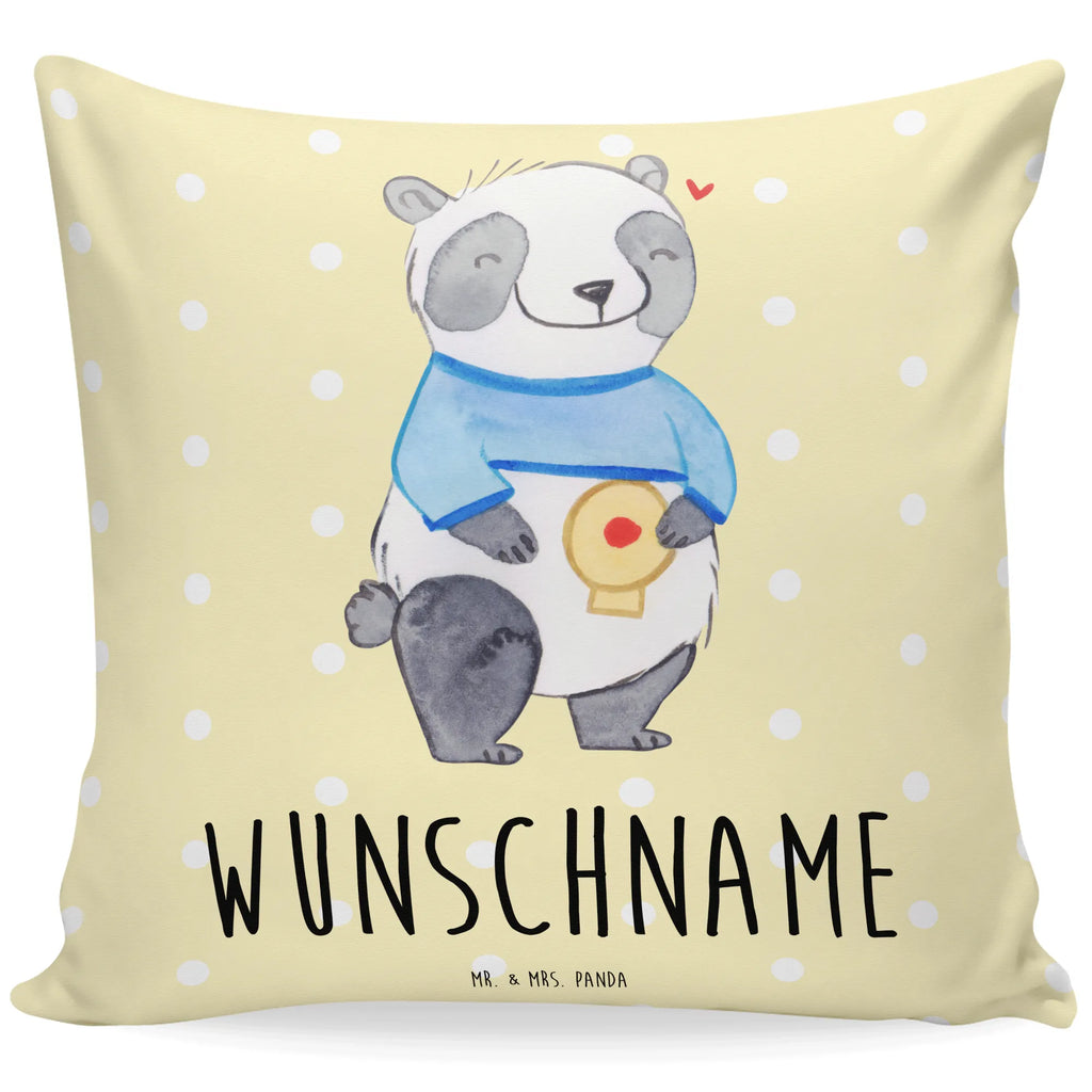 Personalisiertes Kissen Panda künstlicher Darmausgang Kissen, personalisiert, Name, Wunschname, bedrucken, Kopfkissen, Panda, künstlicher Darmausgang, Stoma, Stomabeutel