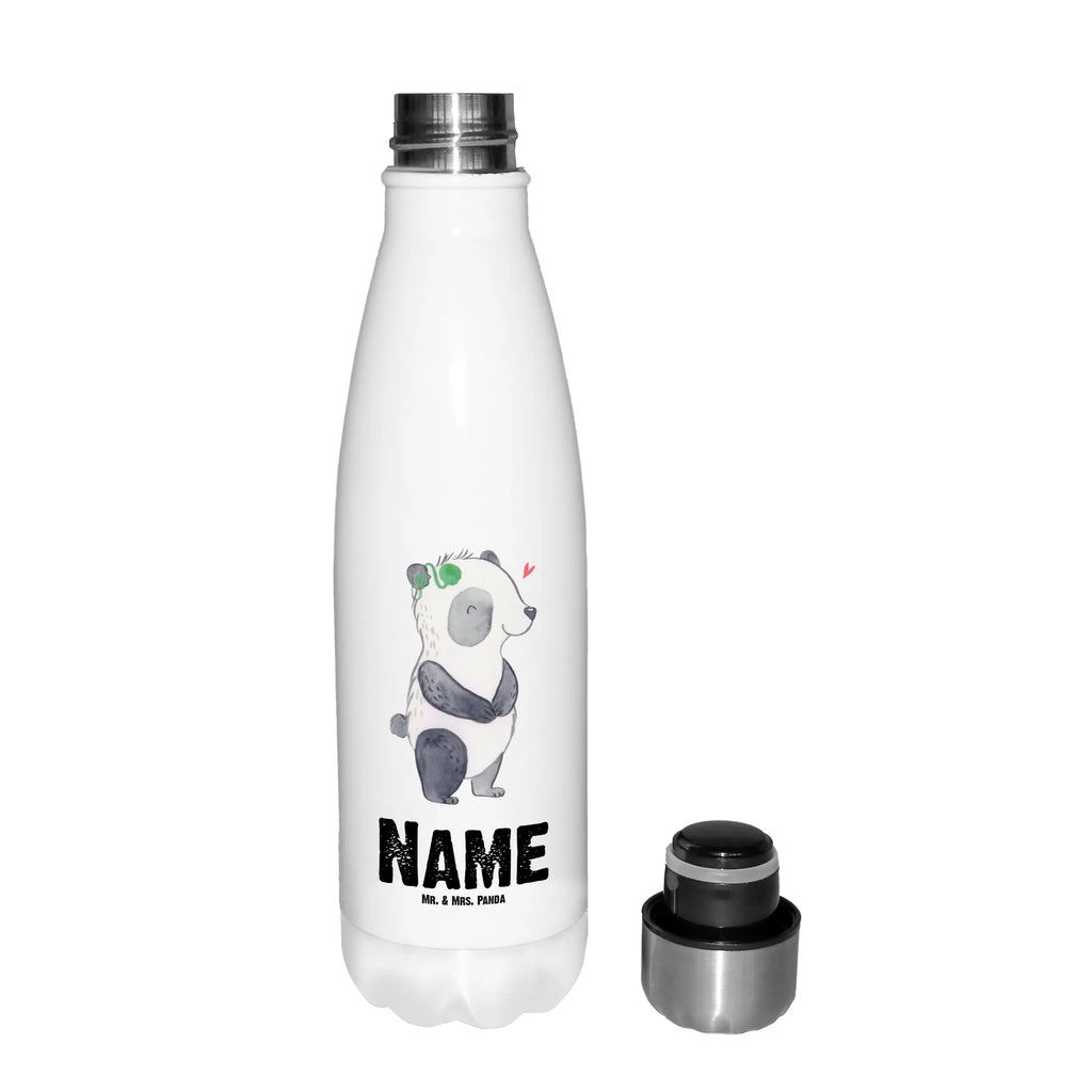 Personalisierte Thermosflasche Panda Gehörlos Personalisierte Isolierflasche, Personalisierte Thermoflasche, Personalisierte Trinkflasche, Trinkflasche Mit Namen, Wunschname, Bedrucken, Namensflasche, Panda, gehörlos, Cochlea Implantat, ertaubt