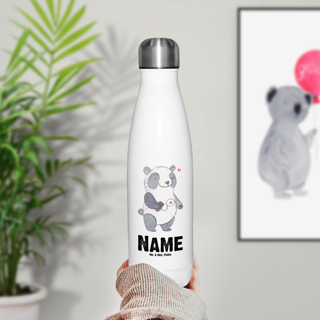 Personalisierte Thermosflasche Panda Insulinpumpe Personalisierte Isolierflasche, Personalisierte Thermoflasche, Personalisierte Trinkflasche, Trinkflasche Mit Namen, Wunschname, Bedrucken, Namensflasche, Panda, Diabetes, Diabetes mellitus, Insulinpumpe