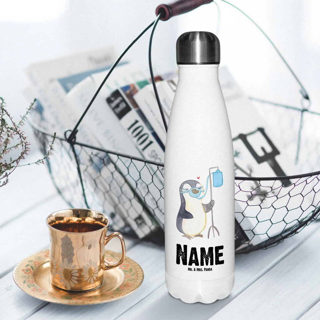 Personalisierte Thermosflasche Pinguin  Sauerstoff Personalisierte Isolierflasche, Personalisierte Thermoflasche, Personalisierte Trinkflasche, Trinkflasche Mit Namen, Wunschname, Bedrucken, Namensflasche, Pinguin, Sauerstoffgerät, Sauerstofftherapie