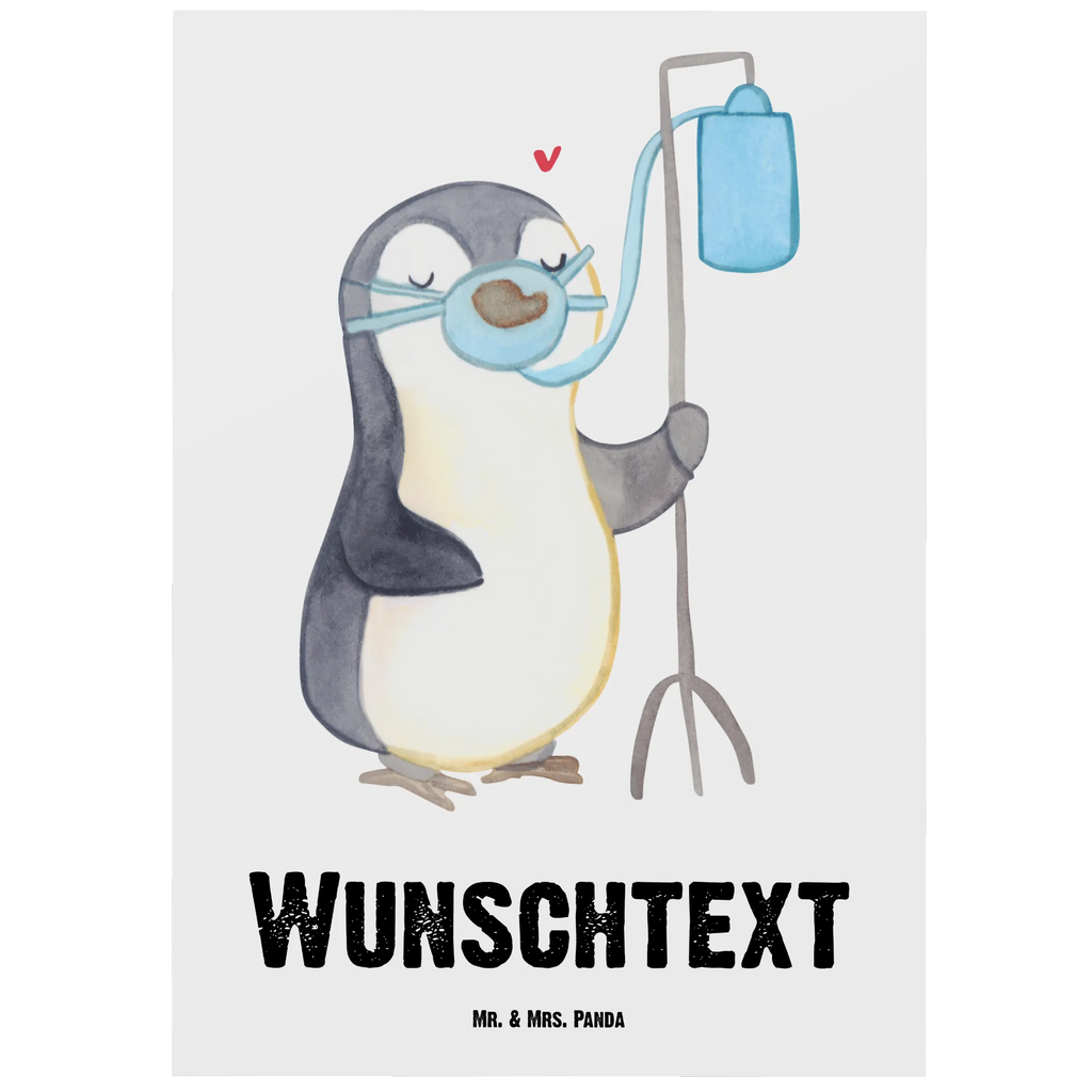 Personalisierte Postkarte Pinguin  Sauerstoff Postkarte mit Namen, Postkarte bedrucken, Postkarte mit Wunschtext, Postkarte personalisierbar, Geschenkkarte mit Namen, Grußkarte mit Namen, Karte mit Namen, Einladung mit Namen, Ansichtskarte mit Namen, Geschenkkarte mit Wunschtext, Grußkarte mit Wunschtext, Karte mit Wunschtext, Einladung mit Wunschtext, Ansichtskarte mit Wunschtext, Pinguin, Sauerstoffgerät, Sauerstofftherapie