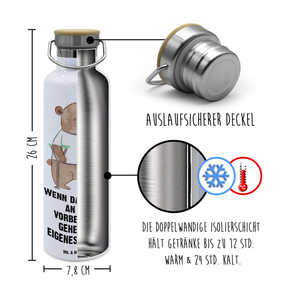 Trinkflasche Bär Beinamputation Thermosflasche, Isolierflasche, Edelstahl, Trinkflasche, isoliert, Wamrhaltefunktion, Sportflasche, Flasche zum Sport, Sportlerflasche, Bär, Amputation, Beinamputation