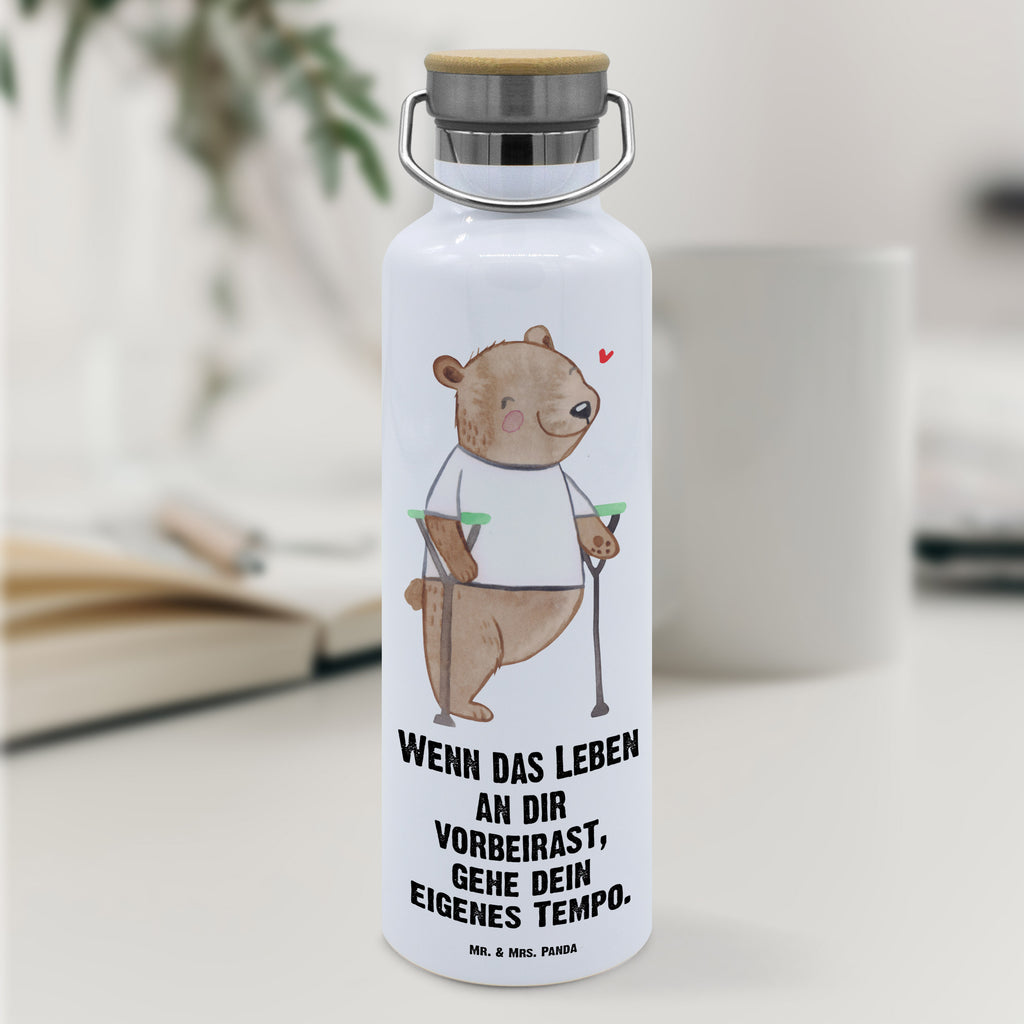 Trinkflasche Bär Beinamputation Thermosflasche, Isolierflasche, Edelstahl, Trinkflasche, isoliert, Wamrhaltefunktion, Sportflasche, Flasche zum Sport, Sportlerflasche, Bär, Amputation, Beinamputation