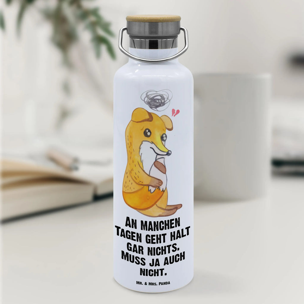 Trinkflasche Fuchs Depressionen Thermosflasche, Isolierflasche, Edelstahl, Trinkflasche, isoliert, Wamrhaltefunktion, Sportflasche, Flasche zum Sport, Sportlerflasche, Fuchs, Depressionen, depressiv