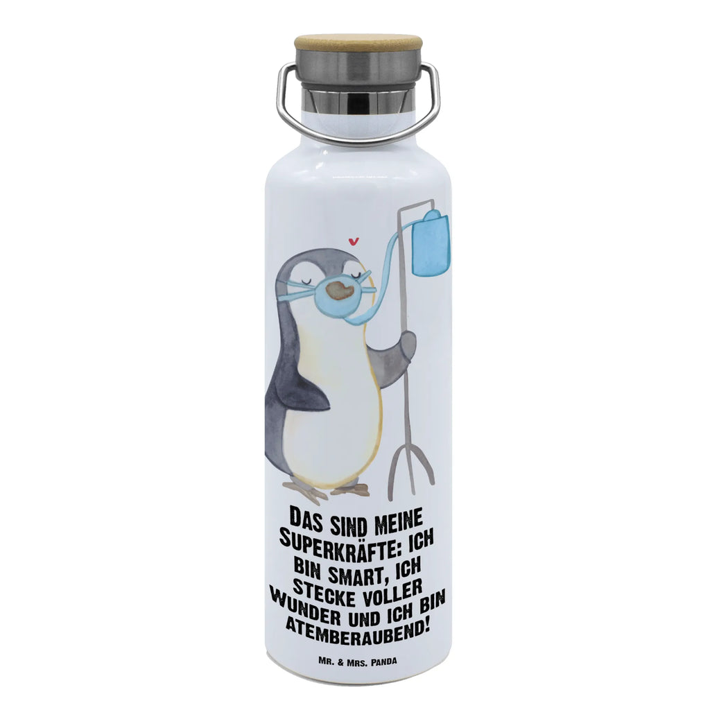 Trinkflasche Pinguin  Sauerstoff Thermosflasche, Isolierflasche, Edelstahl, Trinkflasche, isoliert, Wamrhaltefunktion, Sportflasche, Flasche zum Sport, Sportlerflasche, Pinguin, Sauerstoffgerät, Sauerstofftherapie