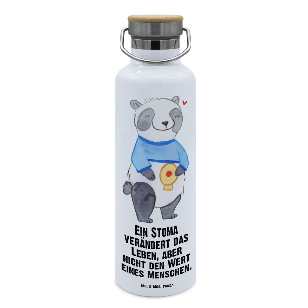 Trinkflasche Panda künstlicher Darmausgang Thermosflasche, Isolierflasche, Edelstahl, Trinkflasche, isoliert, Wamrhaltefunktion, Sportflasche, Flasche zum Sport, Sportlerflasche, Panda, künstlicher Darmausgang, Stoma, Stomabeutel