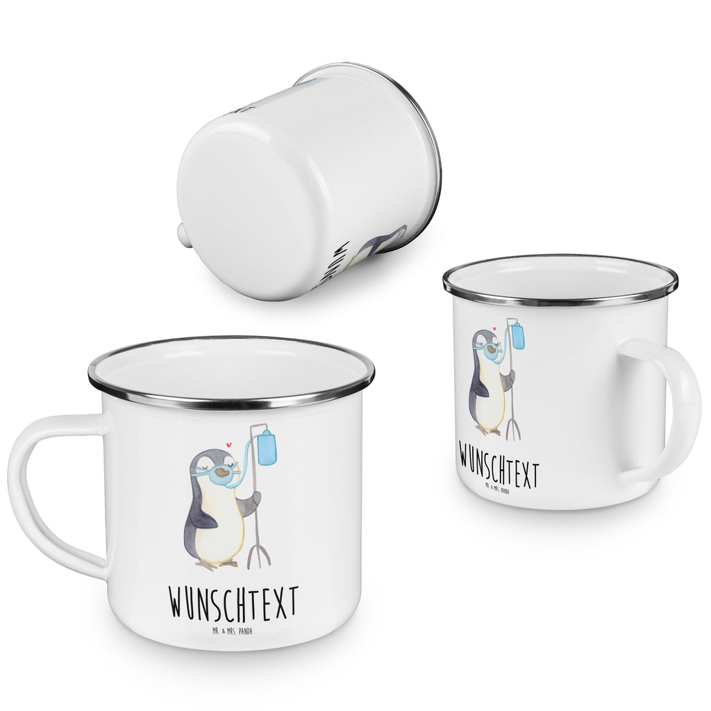 Personalisierte Emaille Tasse Pinguin  Sauerstoff Emaille Tasse personalisiert, Emaille Tasse mit Namen, Campingtasse personalisiert, Namenstasse, Campingtasse bedrucken, Campinggeschirr personalsisert, tasse mit namen, personalisierte tassen, personalisierte tasse, tasse selbst gestalten, tasse bedrucken, tassen bedrucken, Pinguin, Sauerstoffgerät, Sauerstofftherapie