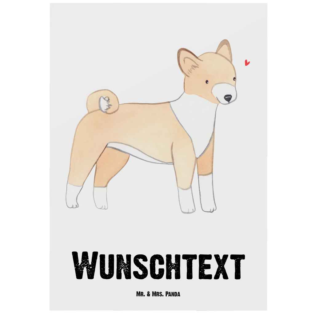 Personalisierte Postkarte Basenji Moment Postkarte mit Namen, Postkarte bedrucken, Postkarte mit Wunschtext, Postkarte personalisierbar, Geschenkkarte mit Namen, Grußkarte mit Namen, Karte mit Namen, Einladung mit Namen, Ansichtskarte mit Namen, Geschenkkarte mit Wunschtext, Grußkarte mit Wunschtext, Karte mit Wunschtext, Einladung mit Wunschtext, Ansichtskarte mit Wunschtext, Hund, Hunderasse, Rassehund, Hundebesitzer, Geschenk, Tierfreund, Schenken, Welpe, Kongo-Terrier, Basenji