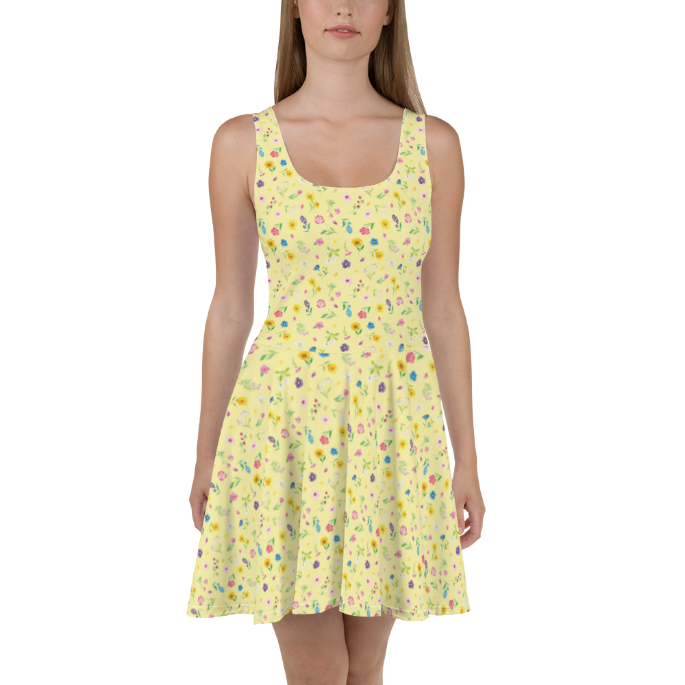 Sommerkleid Bunte Blumenwiese Muster Sommerkleid, Kleid, Skaterkleid, Blumen Muster, Wildblumen Muster, Blumenwiese, Flower Power, Blumenmädchen