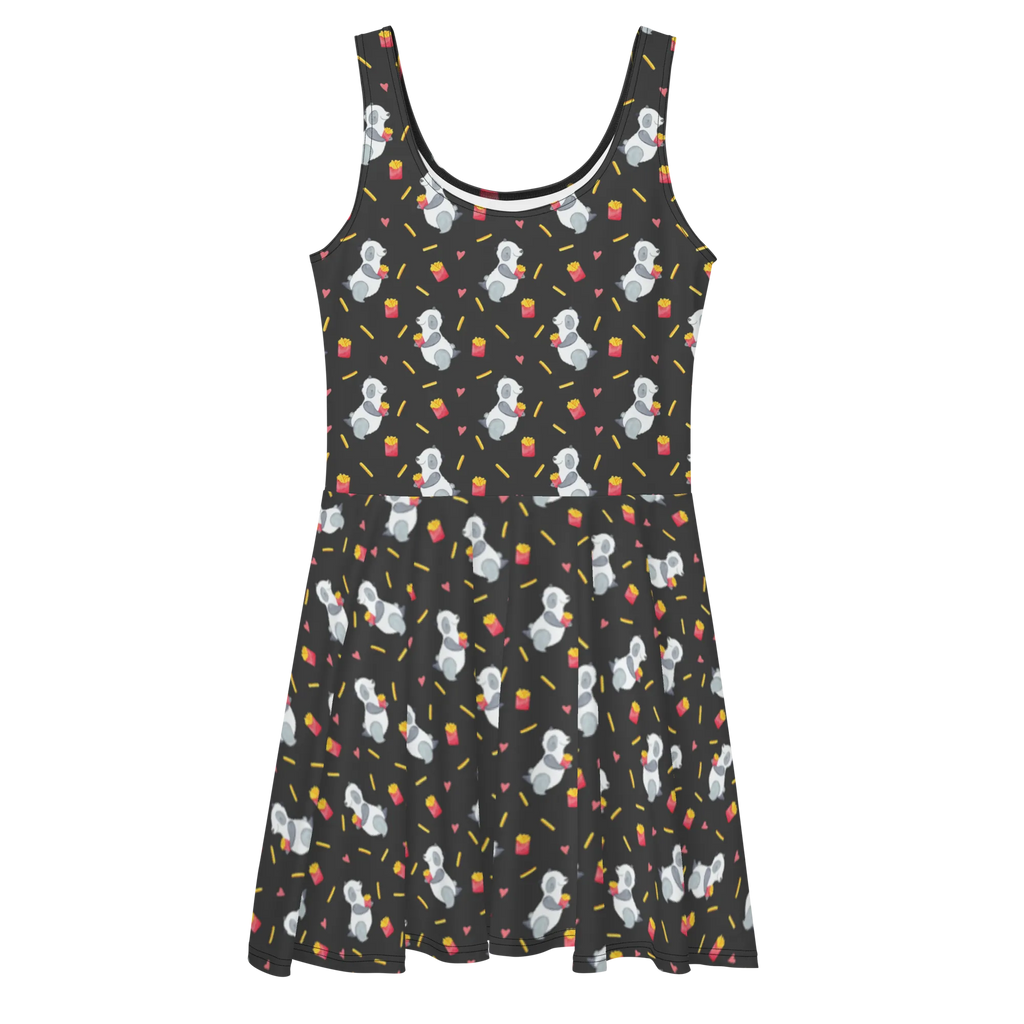 Sommerkleid Panda Pommes Muster Sommerkleid, Kleid, Skaterkleid, Panda Muster, Pommes Muster, Panda, Pommes