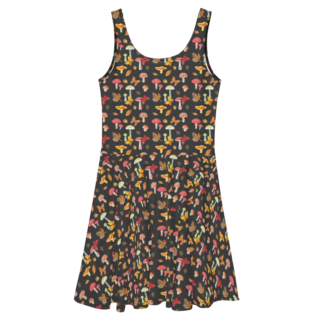 Sommerkleid Pilze Schmetterlinge Muster Sommerkleid, Kleid, Skaterkleid, Pilz Muster, Schmetterling Muster, Schmetterlinge, Nachtfalter, Pilze