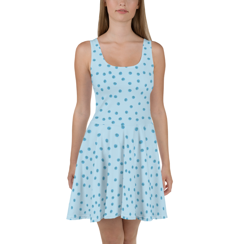 Sommerkleid Blaue Blaubeeren Muster Sommerkleid, Kleid, Skaterkleid, Blaubeeren Muster, Heidelbeeren Muster, Blueberries