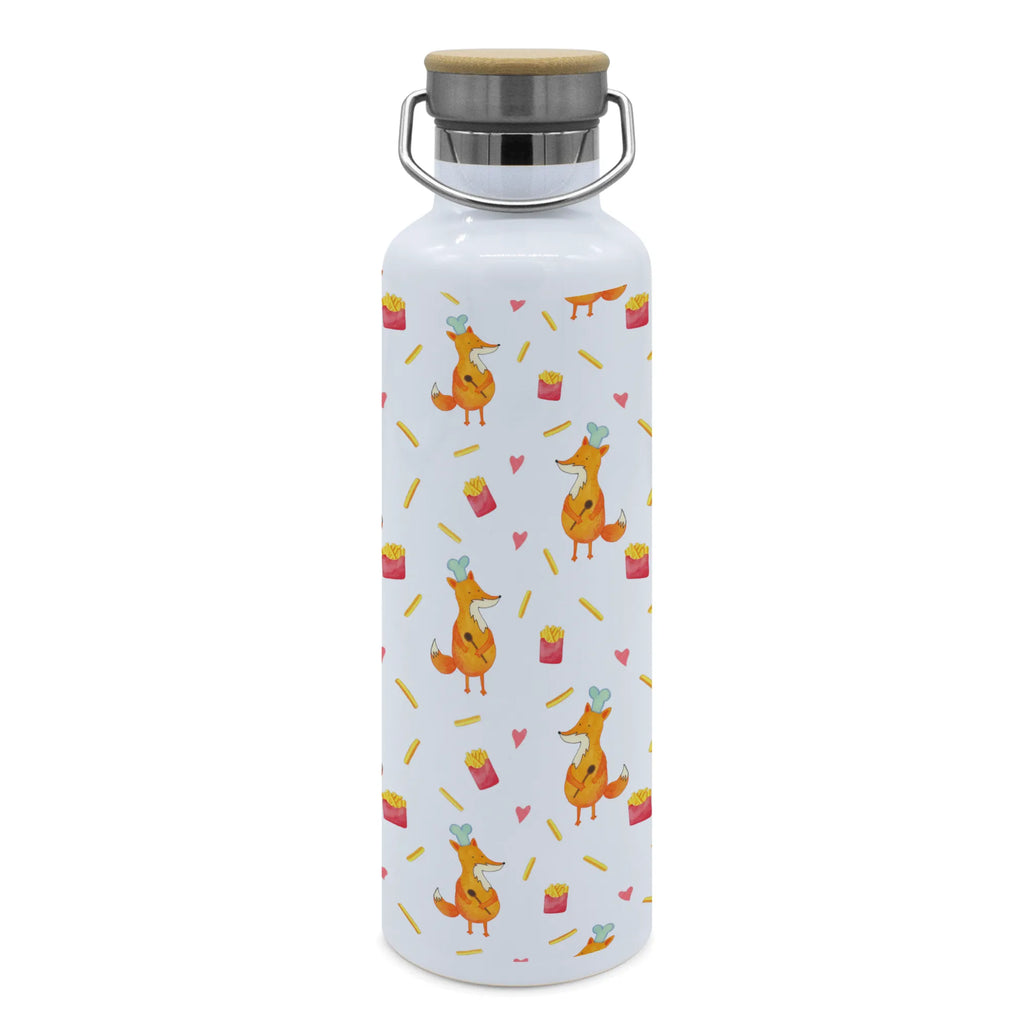 Trinkflasche Fuchs Pommes Muster Thermosflasche, Isolierflasche, Edelstahl, Trinkflasche, isoliert, Wamrhaltefunktion, Sportflasche, Flasche zum Sport, Sportlerflasche, Fuchs Muster, Pommes Muster, Pommes, Fuchs, Pomes Frites