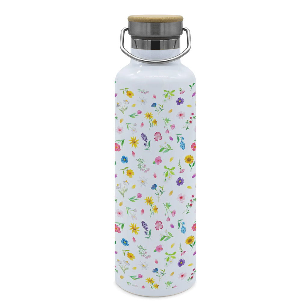 Trinkflasche Bunte Blumenwiese Muster Thermosflasche, Isolierflasche, Edelstahl, Trinkflasche, isoliert, Wamrhaltefunktion, Sportflasche, Flasche zum Sport, Sportlerflasche, Blumen Muster, Wildblumen Muster, Blumenwiese, Flower Power, Blumenmädchen