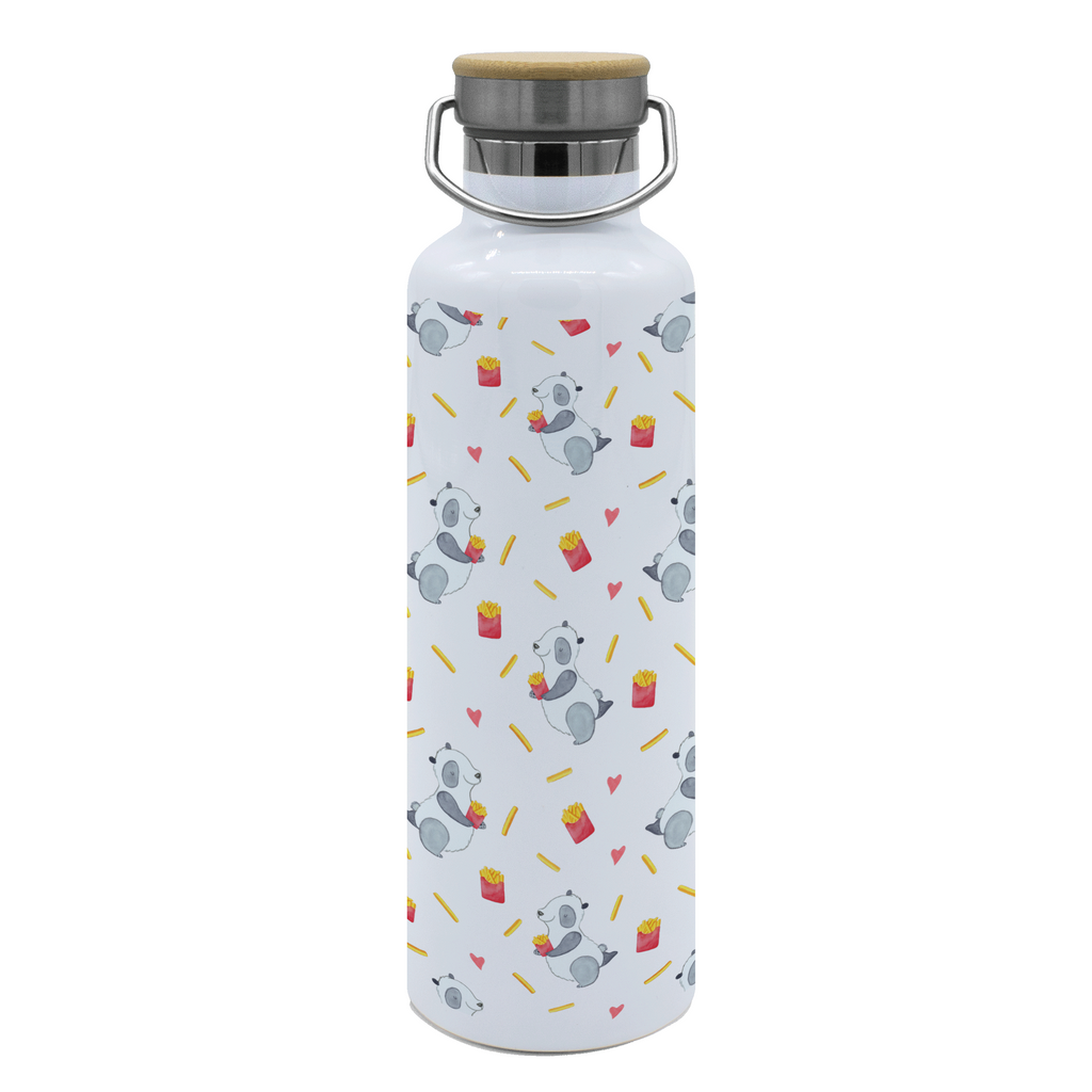 Trinkflasche Panda Pommes Muster Thermosflasche, Isolierflasche, Edelstahl, Trinkflasche, isoliert, Wamrhaltefunktion, Sportflasche, Flasche zum Sport, Sportlerflasche, Panda Muster, Pommes Muster, Panda, Pommes