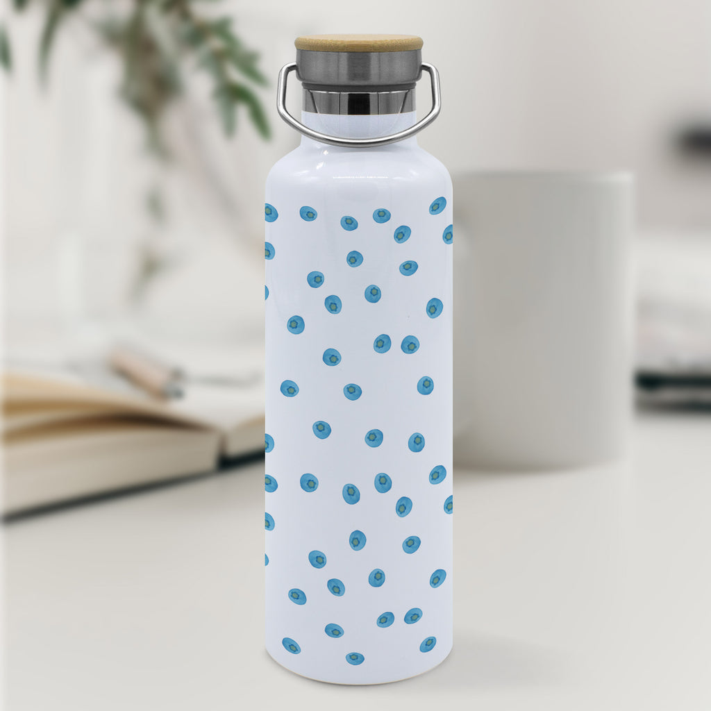 Trinkflasche Blaue Blaubeeren Muster Thermosflasche, Isolierflasche, Edelstahl, Trinkflasche, isoliert, Wamrhaltefunktion, Sportflasche, Flasche zum Sport, Sportlerflasche, Blaubeeren Muster, Heidelbeeren Muster, Blueberries