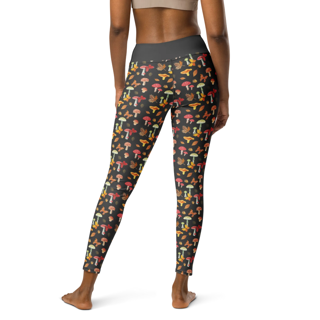 Yogahose Pilze Schmetterlinge Muster Yogapants, Yogaleggings, Yogaleggins, Yogahose Damen, Yogahose, Frauen, Yogahose Mädchen, Yogahose Kinder, Yogahose Herren, Yogahose Männer, Pilz Muster, Schmetterling Muster, Schmetterlinge, Nachtfalter, Pilze