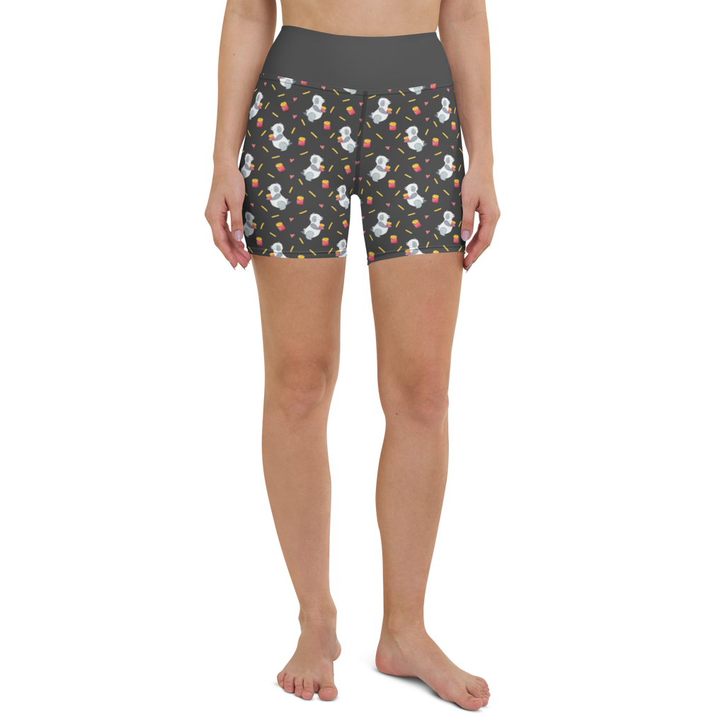 Yoga Shorts Panda Pommes Muster Yoga Shorts, Yogashorts, Sporthose, Sportshorts, Fitnesshose, Sportshorts Damen, Yoga Shorts Damen, Yogabekleidung, Sportbekleidung, Panda Muster, Pommes Muster, Panda, Pommes