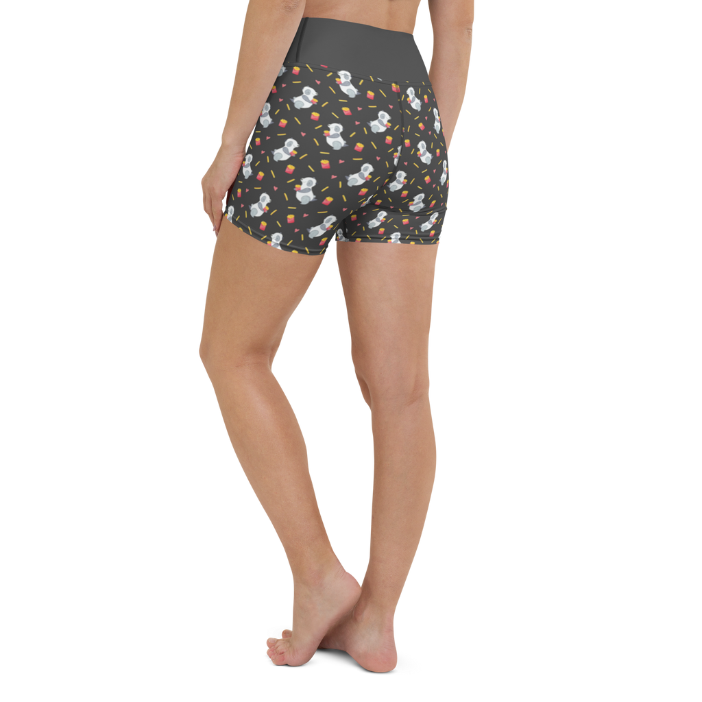 Yoga Shorts Panda Pommes Muster Yoga Shorts, Yogashorts, Sporthose, Sportshorts, Fitnesshose, Sportshorts Damen, Yoga Shorts Damen, Yogabekleidung, Sportbekleidung, Panda Muster, Pommes Muster, Panda, Pommes