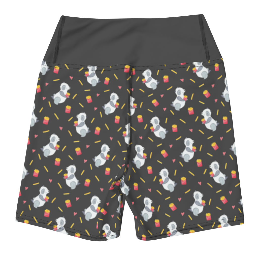 Yoga Shorts Panda Pommes Muster Yoga Shorts, Yogashorts, Sporthose, Sportshorts, Fitnesshose, Sportshorts Damen, Yoga Shorts Damen, Yogabekleidung, Sportbekleidung, Panda Muster, Pommes Muster, Panda, Pommes