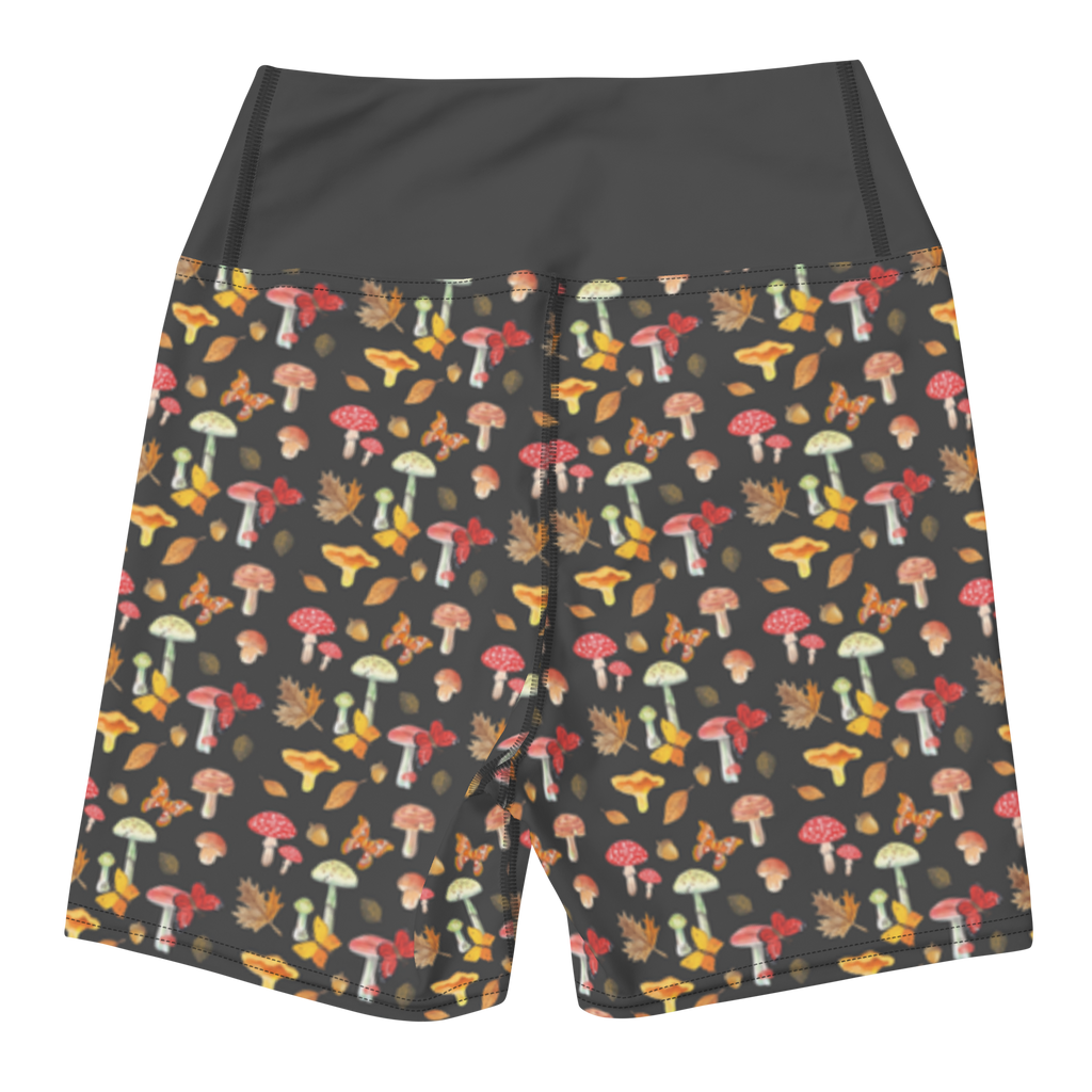 Yoga Shorts Pilze Schmetterlinge Muster Yoga Shorts, Yogashorts, Sporthose, Sportshorts, Fitnesshose, Sportshorts Damen, Yoga Shorts Damen, Yogabekleidung, Sportbekleidung, Pilz Muster, Schmetterling Muster, Schmetterlinge, Nachtfalter, Pilze