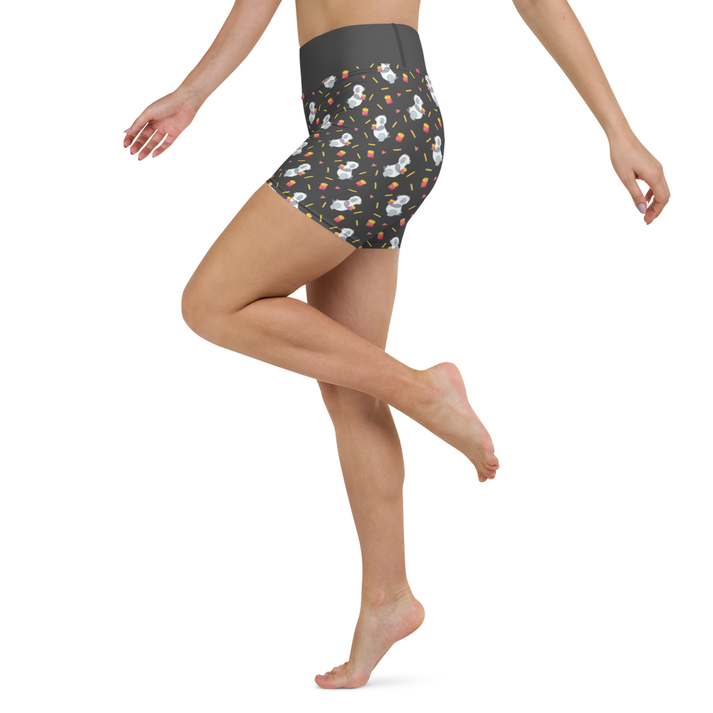 Yoga Shorts Panda Pommes Muster Yoga Shorts, Yogashorts, Sporthose, Sportshorts, Fitnesshose, Sportshorts Damen, Yoga Shorts Damen, Yogabekleidung, Sportbekleidung, Panda Muster, Pommes Muster, Panda, Pommes