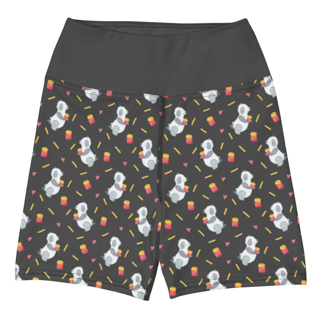 Yoga Shorts Panda Pommes Muster Yoga Shorts, Yogashorts, Sporthose, Sportshorts, Fitnesshose, Sportshorts Damen, Yoga Shorts Damen, Yogabekleidung, Sportbekleidung, Panda Muster, Pommes Muster, Panda, Pommes