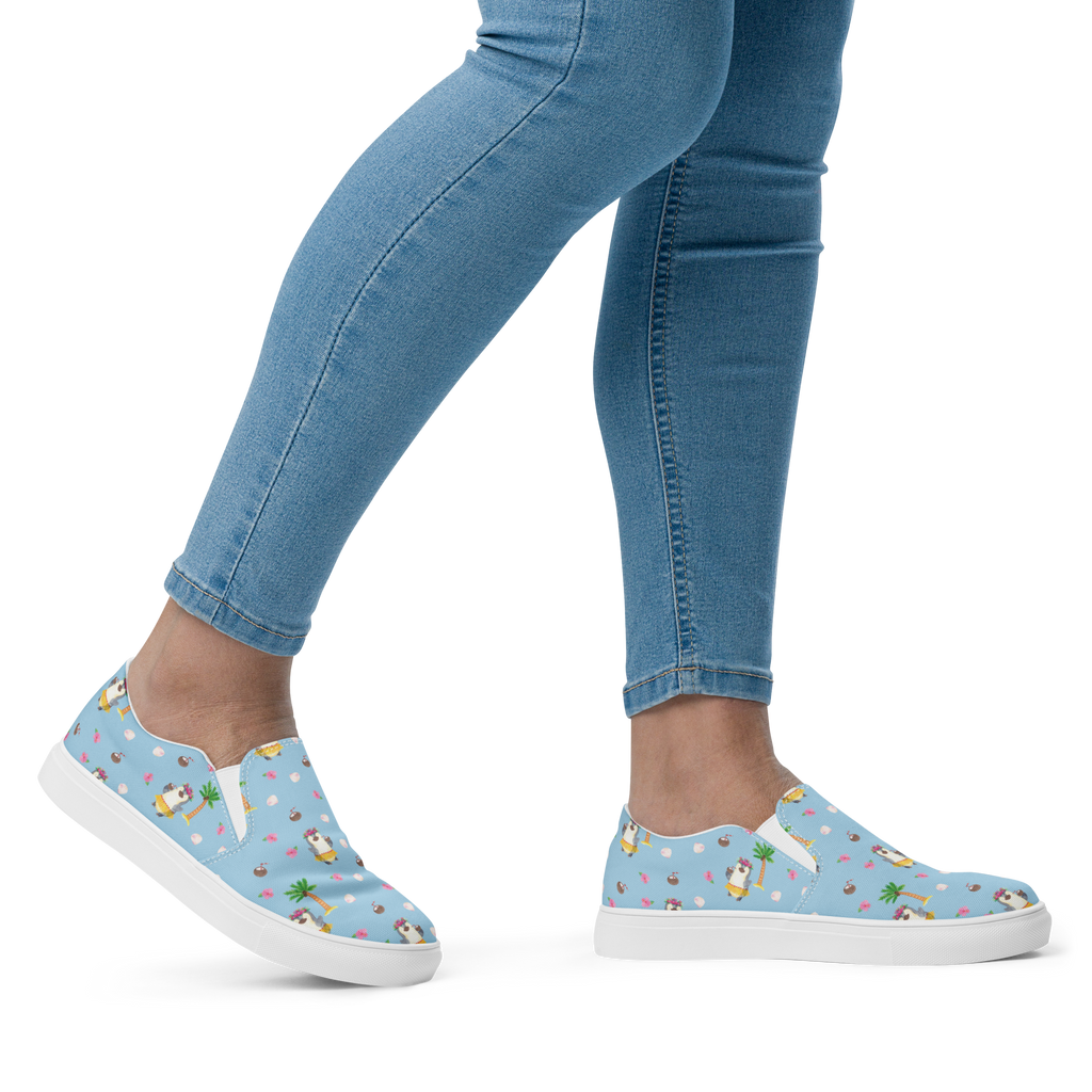 Damen Slipper Pinguin Kokosnuss Muster Mokassins, Slipper Damen, Mokassins Damen, Mokassin Damen, Damen Slipper, Schlupfschuhe Damen, Damen Mokassins, Pinguin, Aloha, Hawaii, Urlaub, Kokosnuss, Pinguine