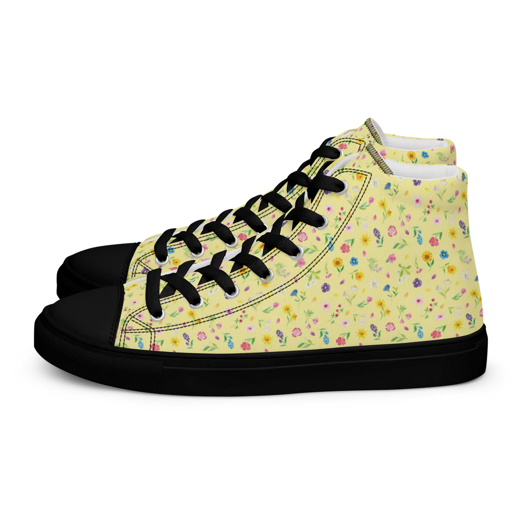 Damen Sneaker Black Edition Bunte Blumenwiese Muster Sneaker Damen, Damen Sneaker, Sportschuhe Damen, Turnschuhe Damen, Damen Sportschuhe, Schuhe Damen Sneaker, Damen Turnschuhe, Blumen Muster, Wildblumen Muster, Blumenwiese, Flower Power, Blumenmädchen