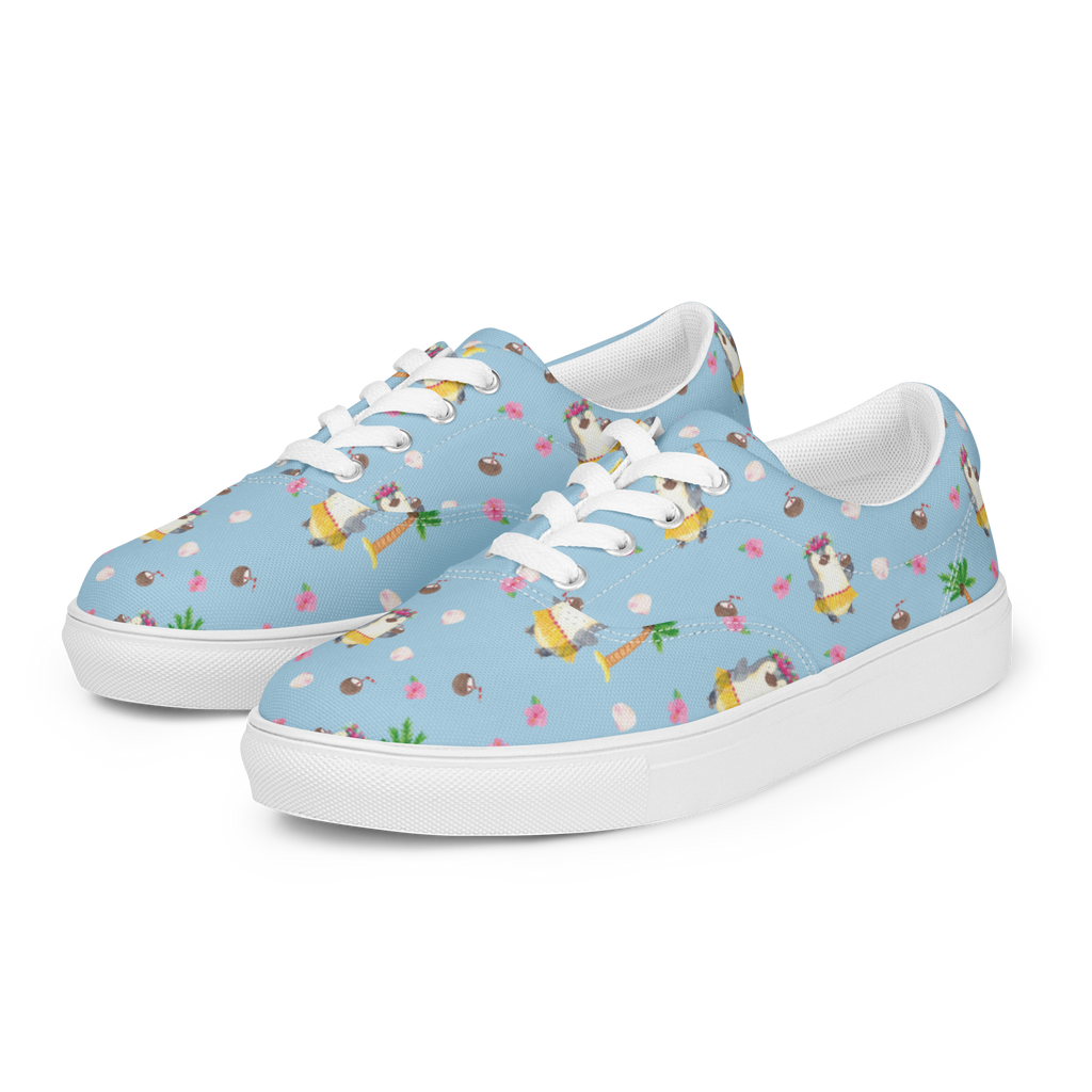 Damen Stoffschuhe Pinguin Kokosnuss Muster Pinguin, Aloha, Hawaii, Urlaub, Kokosnuss, Pinguine