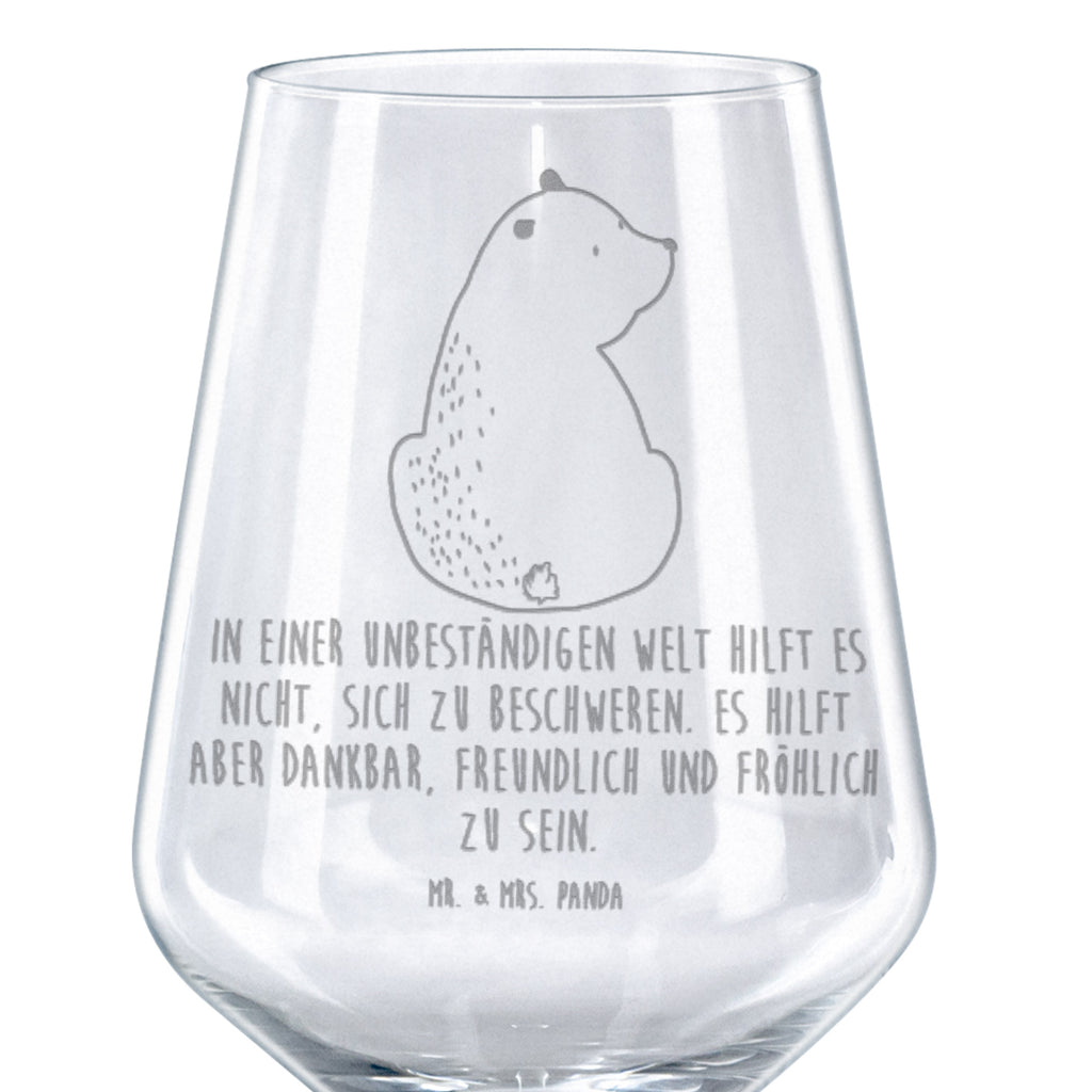 Rotwein Glas Bär Schulterblick Rotweinglas, Weinglas, Rotwein Glas, Weinglas mit Gravur, Geschenk für Weinliebhaber, Spülmaschinenfeste Weingläser, Hochwertige Weinaccessoires, Bär, Teddy, Teddybär, Selbstachtung, Weltansicht, Motivation, Bären, Bärenliebe, Weisheit