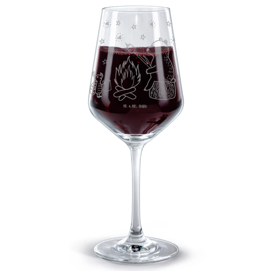 Rotwein Glas Bär & Marienkäfer Lagerfeuer Rotweinglas, Weinglas, Rotwein Glas, Weinglas mit Gravur, Geschenk für Weinliebhaber, Spülmaschinenfeste Weingläser, Hochwertige Weinaccessoires, Bär, Teddy, Teddybär, Lagerfeuer