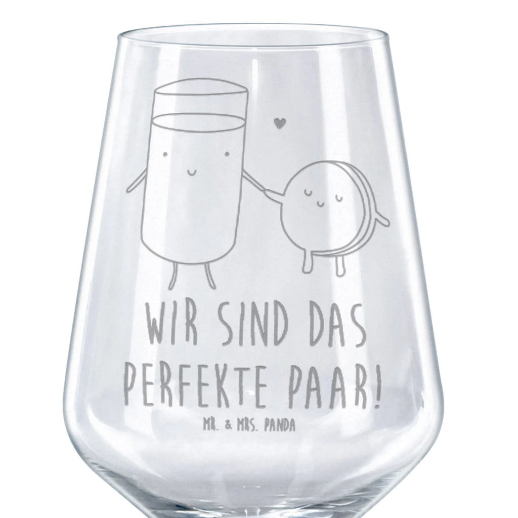 Rotwein Glas Milch & Keks Rotweinglas, Weinglas, Rotwein Glas, Weinglas mit Gravur, Geschenk für Weinliebhaber, Spülmaschinenfeste Weingläser, Hochwertige Weinaccessoires, Tiermotive, Gute Laune, lustige Sprüche, Tiere, Milk, Cookie, Milch, Keks, Kekse, Kaffee, Einladung Frühstück, Motiv süß, romantisch, perfektes Paar