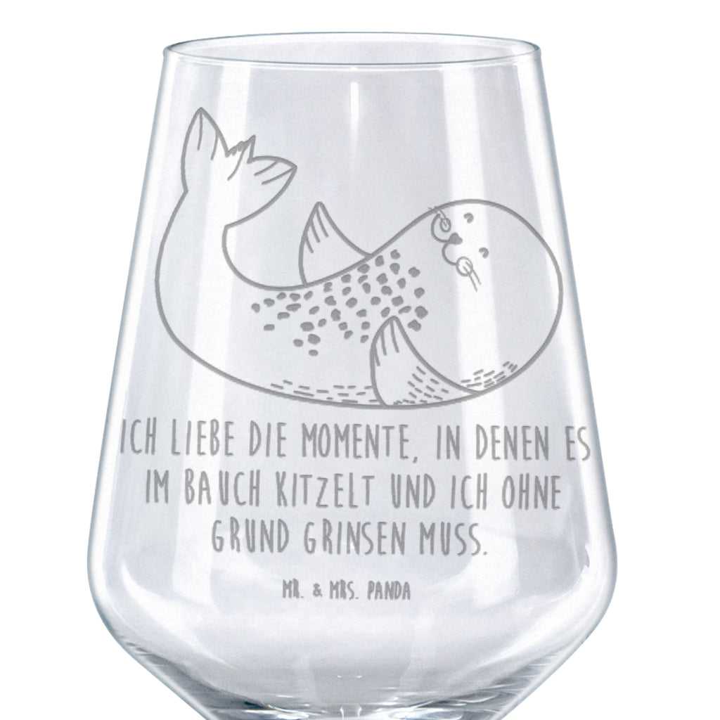 Rotwein Glas Robbe liegend Rotweinglas, Weinglas, Rotwein Glas, Weinglas mit Gravur, Geschenk für Weinliebhaber, Spülmaschinenfeste Weingläser, Hochwertige Weinaccessoires, Tiermotive, Gute Laune, lustige Sprüche, Tiere, Robbe, Robben, Seehund, Strand, Meerestier, Ostsee, Nordsee, Lachen, Freude