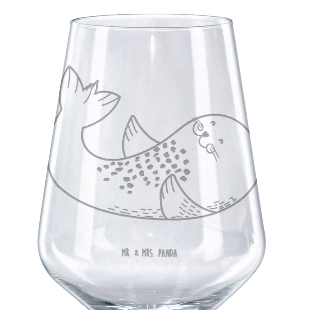 Rotwein Glas Robbe liegend Rotweinglas, Weinglas, Rotwein Glas, Weinglas mit Gravur, Geschenk für Weinliebhaber, Spülmaschinenfeste Weingläser, Hochwertige Weinaccessoires, Tiermotive, Gute Laune, lustige Sprüche, Tiere, Robbe, Robben, Seehund, Strand, Meerestier, Ostsee, Nordsee, Lachen, Freude