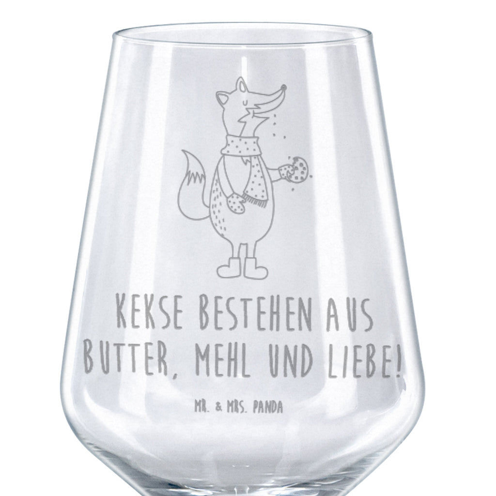 Rotwein Glas Fuchs Keks Rotweinglas, Weinglas, Rotwein Glas, Weinglas mit Gravur, Geschenk für Weinliebhaber, Spülmaschinenfeste Weingläser, Hochwertige Weinaccessoires, Fuchs, Füchse, Backen Spruch, Kekse, Winter, Weihnachtszeit, Plätzchen, Liebe, Küche Deko