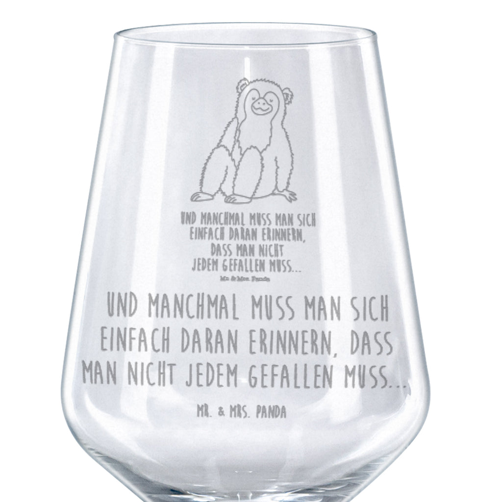 Rotwein Glas Affe Rotweinglas, Weinglas, Rotwein Glas, Weinglas mit Gravur, Geschenk für Weinliebhaber, Spülmaschinenfeste Weingläser, Hochwertige Weinaccessoires, Afrika, Wildtiere, Affe, Äffchen, Affen, Selbstliebe, Respekt, Motivation, Selbstachtung, Liebe, Selbstbewusstsein, Selfcare