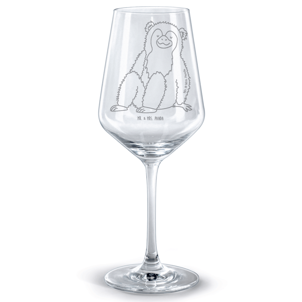 Rotwein Glas Affe Rotweinglas, Weinglas, Rotwein Glas, Weinglas mit Gravur, Geschenk für Weinliebhaber, Spülmaschinenfeste Weingläser, Hochwertige Weinaccessoires, Afrika, Wildtiere, Affe, Äffchen, Affen, Selbstliebe, Respekt, Motivation, Selbstachtung, Liebe, Selbstbewusstsein, Selfcare