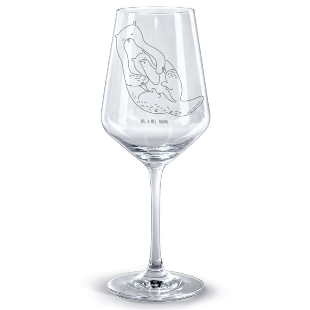 Rotwein Glas Otter mit Kind Rotweinglas, Weinglas, Rotwein Glas, Weinglas mit Gravur, Geschenk für Weinliebhaber, Spülmaschinenfeste Weingläser, Hochwertige Weinaccessoires, Otter, Fischotter, Seeotter, Otter Seeotter See Otter