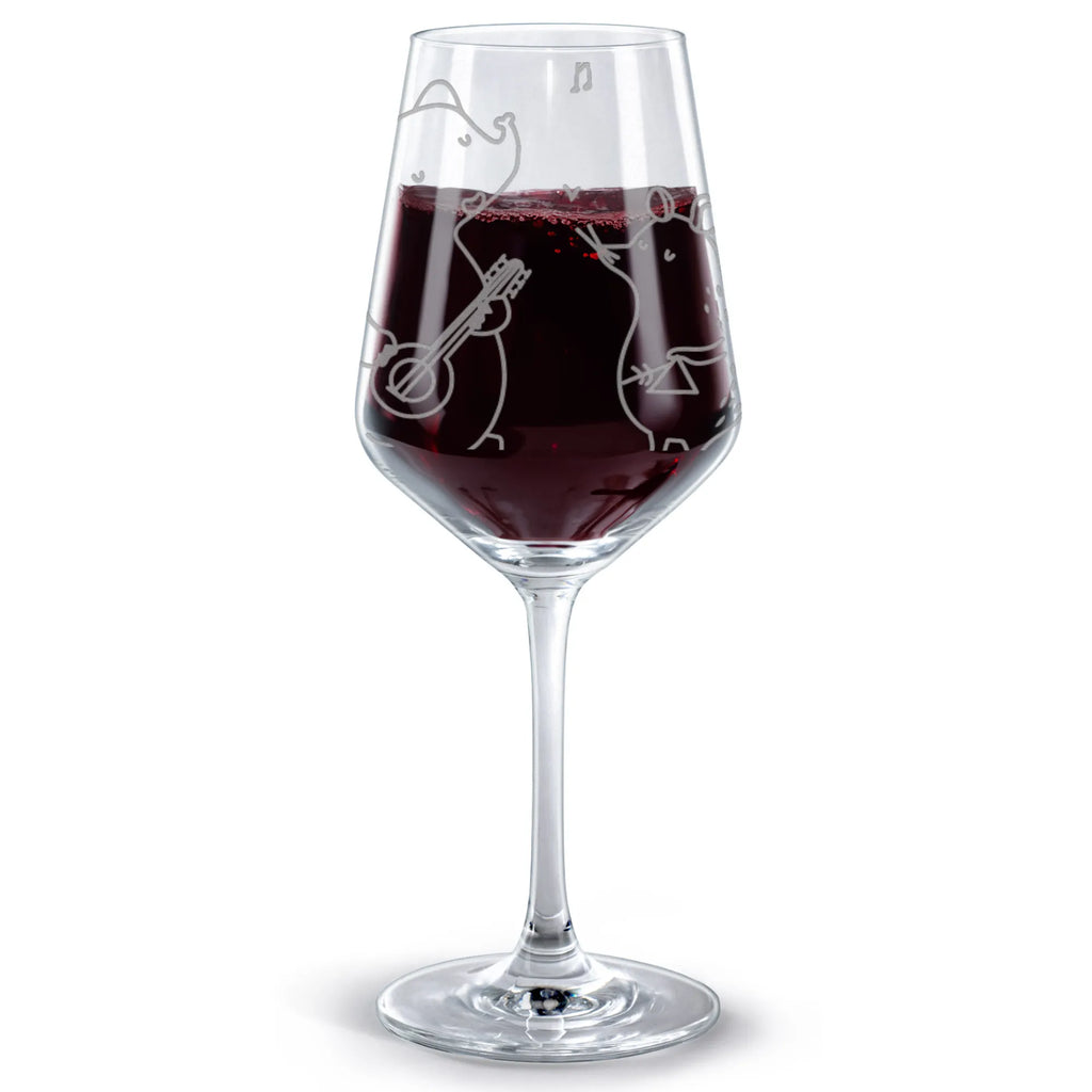 Rotwein Glas Big Band Rotweinglas, Weinglas, Rotwein Glas, Weinglas mit Gravur, Geschenk für Weinliebhaber, Spülmaschinenfeste Weingläser, Hochwertige Weinaccessoires, Tiermotive, Gute Laune, lustige Sprüche, Tiere, Hund, Pinguin, Maus, Elefant, Delfin, Gitarre, Band, Triangel, Musikanten, Musik