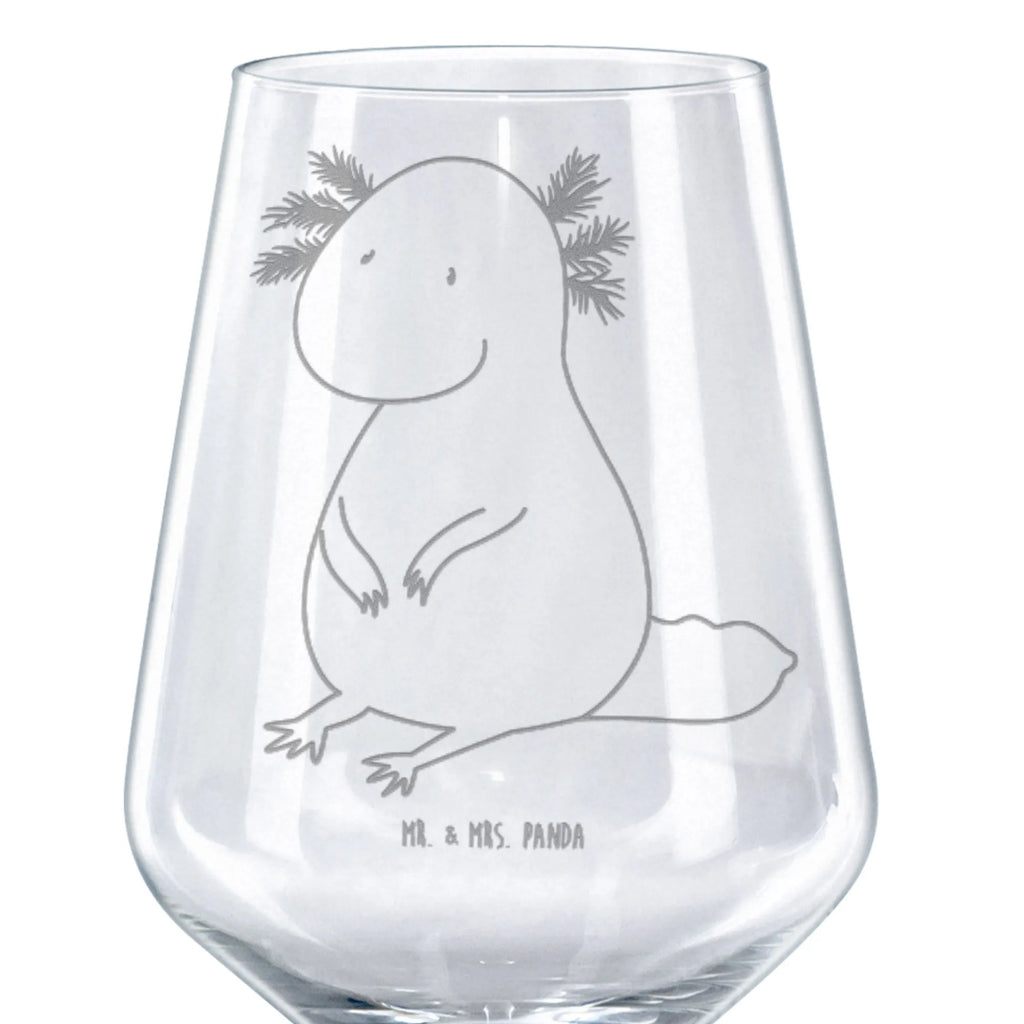 Rotwein Glas Axolotl Rotweinglas, Weinglas, Rotwein Glas, Weinglas mit Gravur, Geschenk für Weinliebhaber, Spülmaschinenfeste Weingläser, Hochwertige Weinaccessoires, Axolotl, Molch, Axolot, vergnügt, fröhlich, zufrieden, Lebensstil, Weisheit, Lebensweisheit, Liebe, Freundin