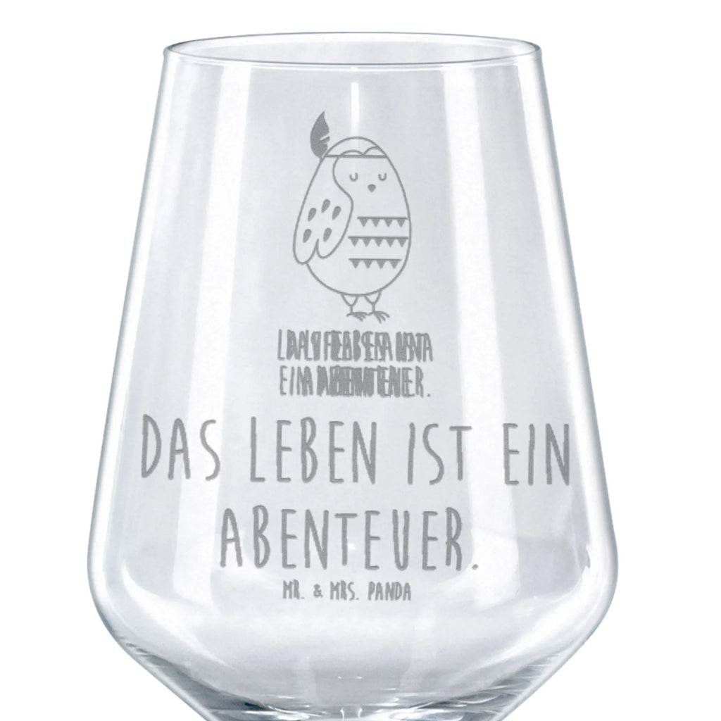 Rotwein Glas Eule Federschmuck Rotweinglas, Weinglas, Rotwein Glas, Weinglas mit Gravur, Geschenk für Weinliebhaber, Spülmaschinenfeste Weingläser, Hochwertige Weinaccessoires, Eule, Eule Deko, Owl, Das Leben ist ein Abenteuer, Reisespruch, Federschmuck, Dekoration